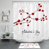 Red Heart Tree Valentine'S Day Shower Curtain For Romantic Bathroom Decor