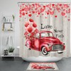 Red Heart Truck Shower Curtain With Country Vibes
