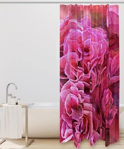 Red Hearts Pink Shower Curtain for Bathroom Decor