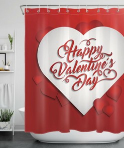 Red Hearts Shower Curtain For A Romantic Valentine'S Day Bathroom