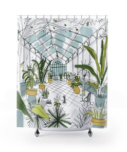 Red Leaves Spring Creative Botanical Shower Curtain