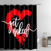 Red Love Heart Get Naked Shower Curtain, Home Decor Artwork For Romantic Bathroom 