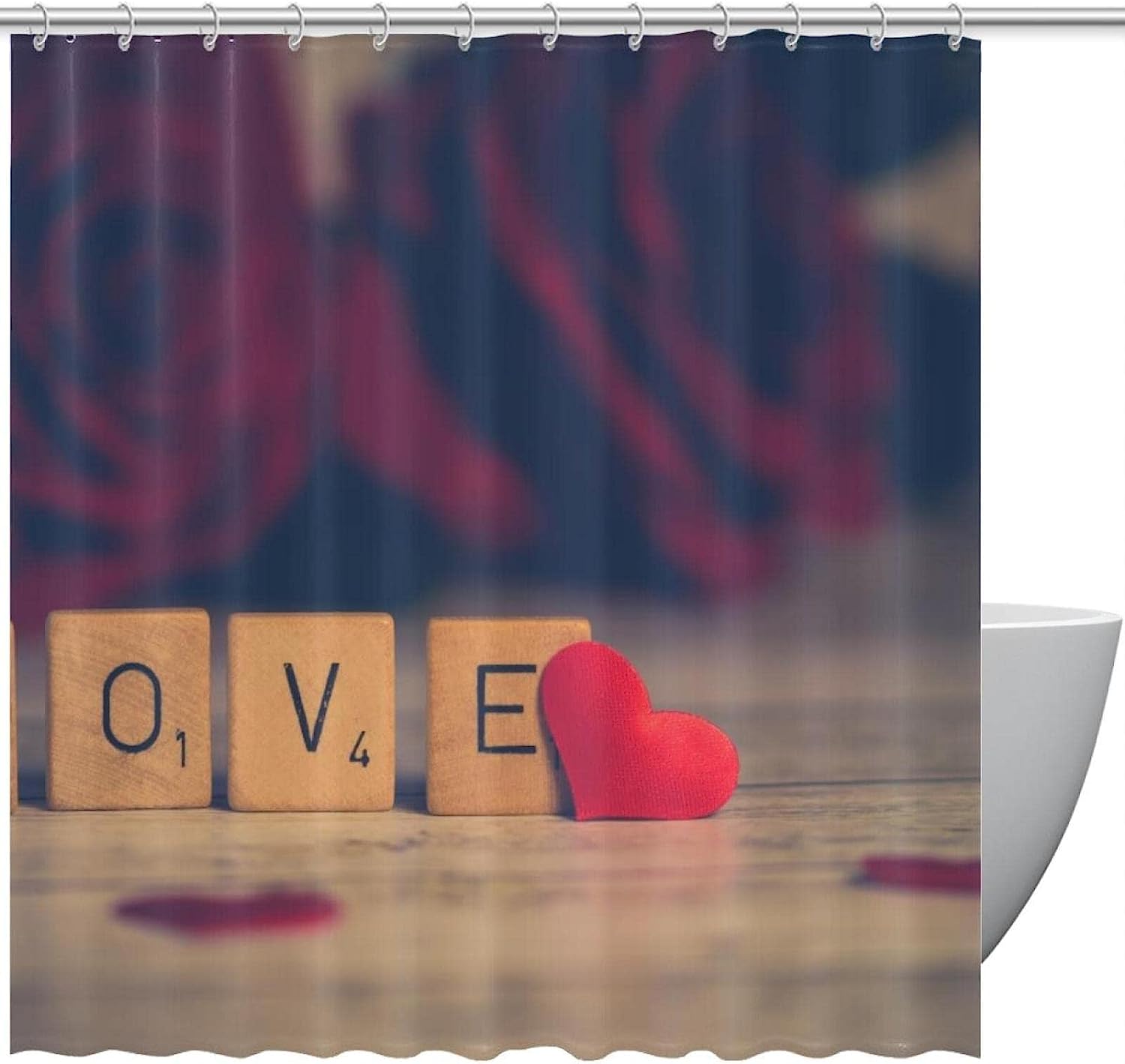 Red Love Heart Shower Curtain - Awesome Bathroom Decoration