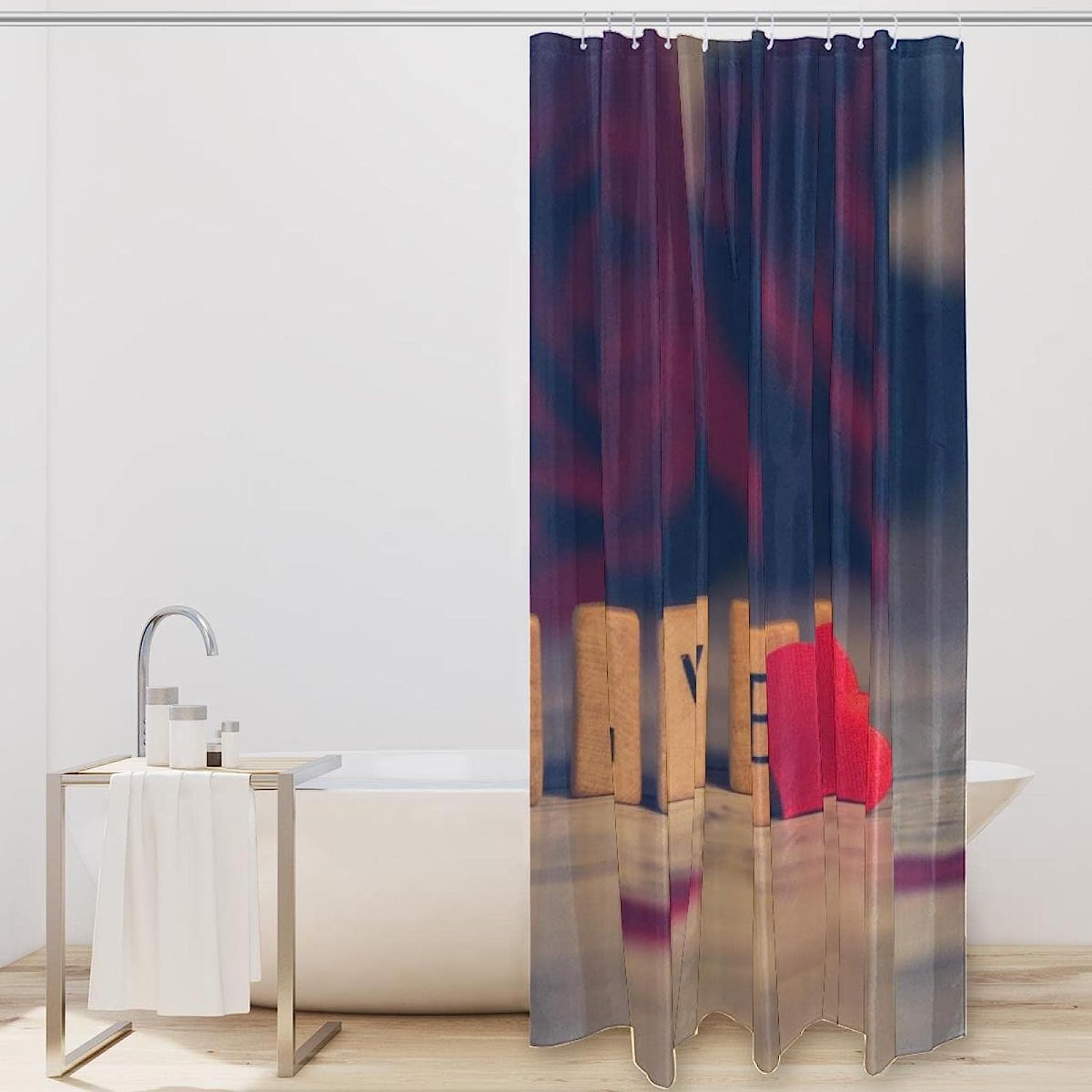 Red Love Heart Shower Curtain - Awesome Bathroom Decoration - Image 2
