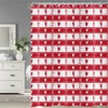Red Love Heart Valentine'S Day Shower Curtain With Romantic Stripes Fabric, Waterproof Machine Washable Bathroom Decor