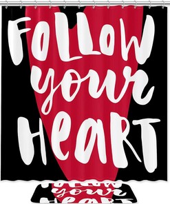 Red Love Shower Curtain For Romance And Fun - Follow Your Heart