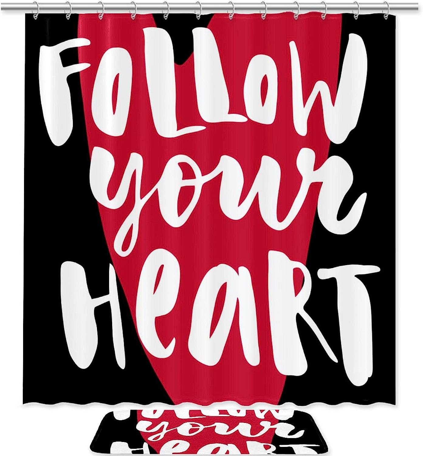 Red Love Shower Curtain For Romance And Fun - Follow Your Heart