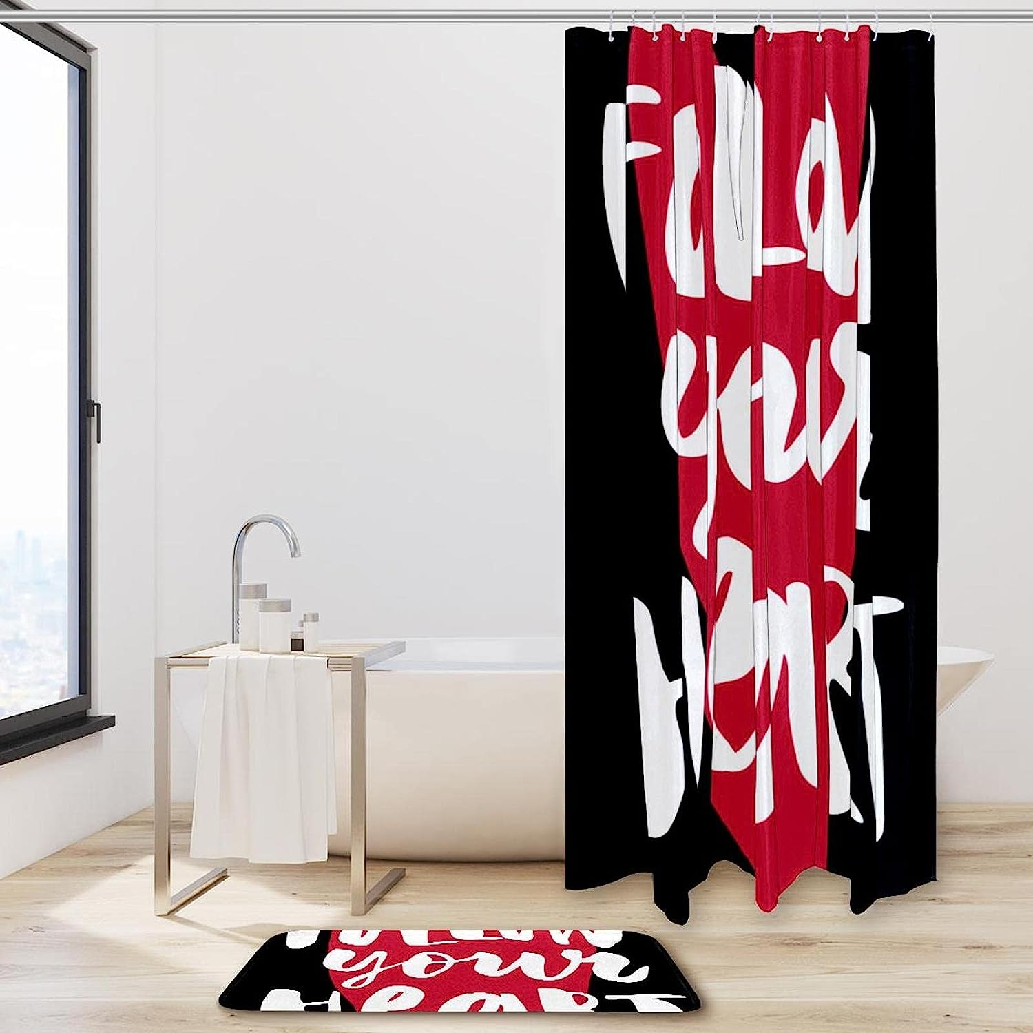 Red Love Shower Curtain For Romance And Fun - Follow Your Heart
