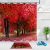 Red Maple Leaves Shower Curtain - Autumn Garden Trees Fall Design