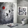 Red Moon Night Waterproof Shower Curtain for a Bold Bathroom