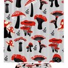 Red Mushroom Shower Curtain - Durable Fabric Black Bathroom Curtain For Nature Lovers