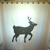 Red Nose Deer Reindeer Christmas Shower Curtain for Bathroom Decor