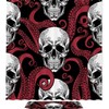 Red Octopus Skull Fabric Shower Curtain - Nautical Skull Bathroom Decor