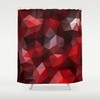 Red Poly Art Geometric Abstract Pattern Shower Curtain for a Modern Bathroom
