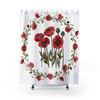 Red Poppy Bathroom Shower Curtain for a Boho and Mid-Century Decor