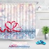 Red Ribbon Heart Light Spots Shower Curtain for Valentine's Day Decor