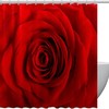 Red Rose Flower Print Fabric Shower Curtain for Romantic Valentine's Day Bathroom Decor