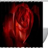 Red Rose Flower Print Fabric Shower Curtain for Unique Bathroom Decor