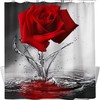 Red Rose Flower Shower Curtain, Perfect For Home Or Hotel Bathrooms
