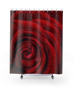 Red Rose Flower Shower Curtain for a Romantic Touch