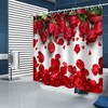 Red Rose Petals Shower Curtain with Waterproof Fabric for Covered Bathtub Bathroom 