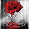 Red Rose Reflection on Water Shower Curtain for a Romantic Floral Bathroom
