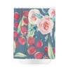 Red Rose Shower Curtain with Pink Accents, Romantic Bath Curtain