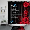 Red Rose with Blue Butterfly Shower Curtain for a Subtle Touch of Nature