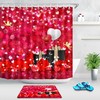 Red Roses Hearts Light Spots Valentine's Day Shower Curtain for Bathroom Decor