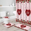 Red Roses Love Heart Ombr Shower Curtain | Valentine's Day Pink Romance Fabric Bathroom Decor