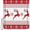 Red Snowflake Reindeer Elk Shower Curtain For A Festive Christmas Season