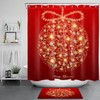 Red Snowflake Shower Curtain - Christmas Ball Bathroom Decor