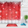 Red Snowflakes Christmas Light Spots Shower Curtain With Festive Design For Bathroom Decor