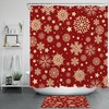 Red Snowflakes Shower Curtain - Christmas Bathroom Accessories