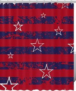 Red Star Shower Curtain for Modern Bathroom Decor