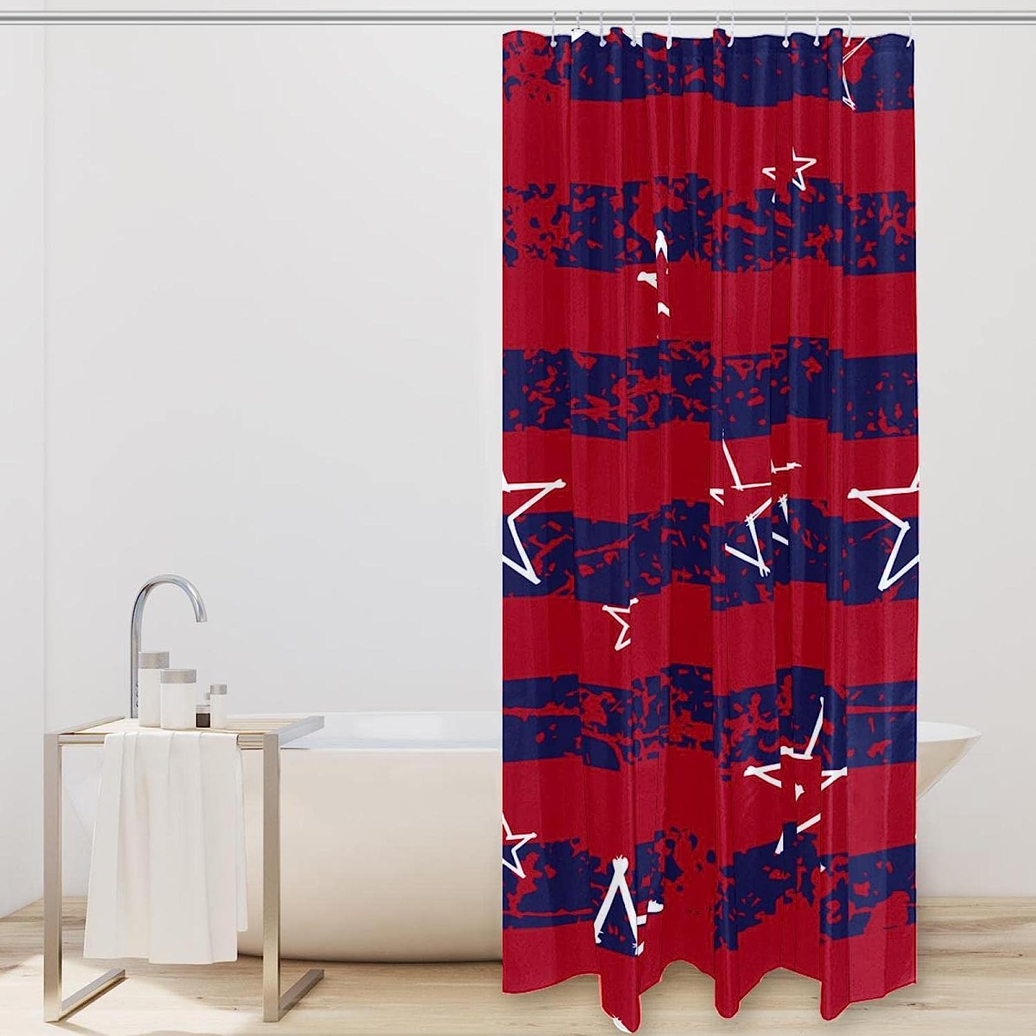 Red Star Shower Curtain for Modern Bathroom Decor