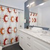 Red Sun-themed Fabric Bathroom Shower Curtain