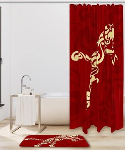 Red Tiger Waterproof Shower Curtain for Bold Bathroom Decor