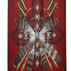 Red Tribal Feather Shower Curtain - Native American Bathroom Decor