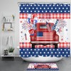 Red Truck Independence Day Shower Curtain For Bathroom Decor