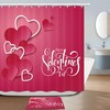 Red Valentine Heart-shaped Shower Curtain for Bathroom Decor