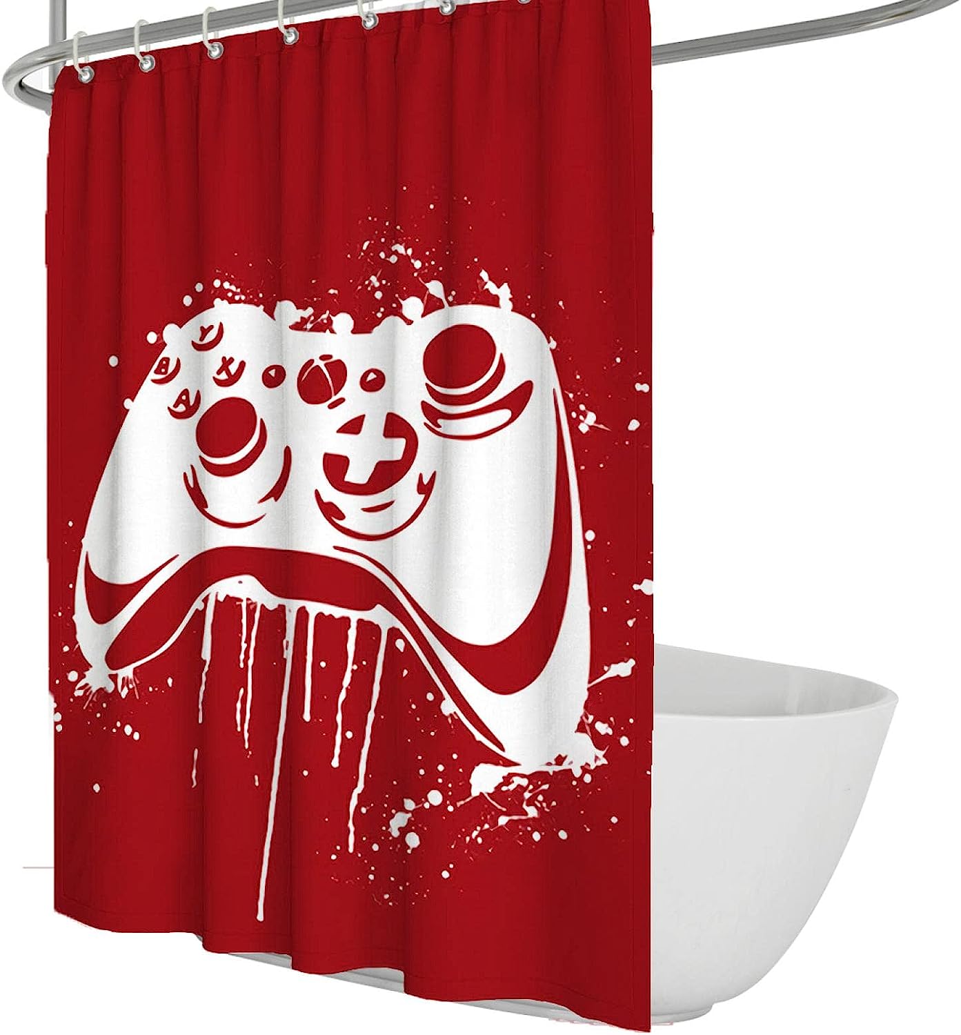 Red Video Game Shower Curtain for a Playful and Entertaining Children's Bathroom