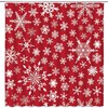 Red White Snowflake Rustic Shower Curtain, Winter Holiday Xmas Snow Happy Year Fabric - Edomgnih