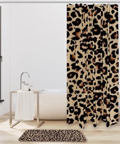 Red Yellow Purple Green Leopard Pattern Shower Curtain, Colorful Bathroom Decor