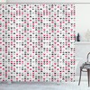 Red Zig Zags Chevron Geometric Pattern Shower Curtain For Modern Bathroom Decor