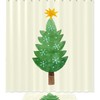 Red and Green Snowflake Christmas Tree Print Shower Curtain Bathroom Decor