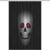 Red-Eyed Skull Print Shower Curtain for a Striking and Spooky Bathroom Statement