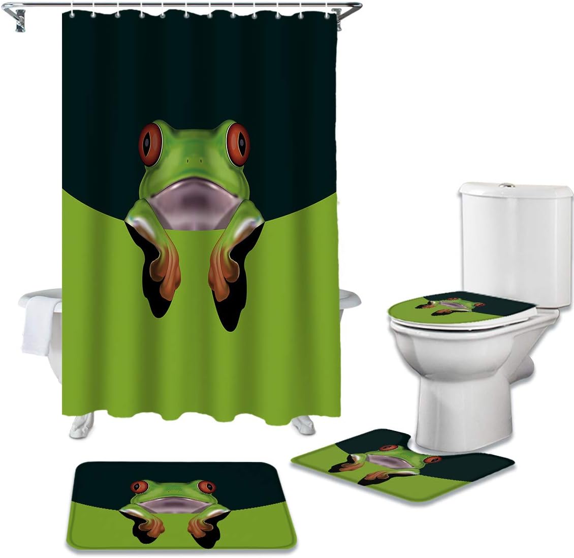 Red-Eyed Tree Frog Colorful Shower Curtain Ideas