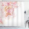 Reflexive Koi Fish Shower Curtain | Love Theme Inspired | Cloth Fabric Bathroom Decor (Pink Yellow)