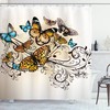 Refresh Your Bathroom with Multicolor Monarch Butterflies Fabric Shower Curtain 